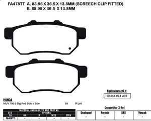 EBC BRAKES Brake Pads FA478TT-SPECIAL ORDER 