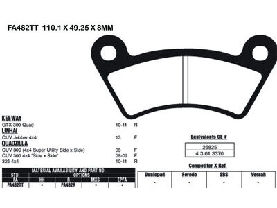 EBC BRAKES Brake Pads FA482TT-SPECIAL ORDER