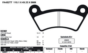 EBC BRAKES Brake Pads FA482TT-SPECIAL ORDER 