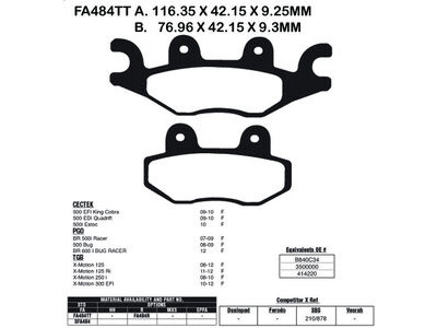 EBC BRAKES Brake Pads FA484R-SPECIAL ORDER