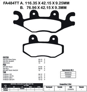 EBC BRAKES Brake Pads FA484R-SPECIAL ORDER 