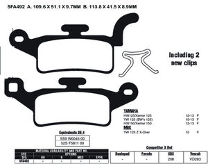 EBC BRAKES Brake Pads SFA492 