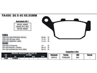 EBC BRAKES Brake Pads FA496