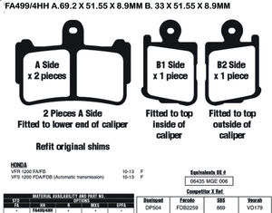 EBC BRAKES Brake Pads FA499/4HH 