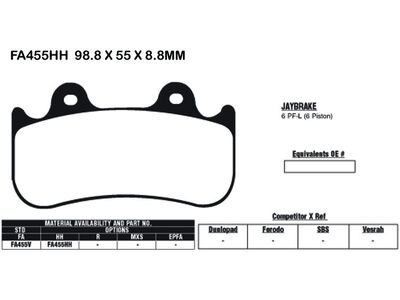 EBC BRAKES Brake Pads FA455HH-SPECIAL ORDER