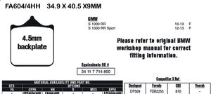 EBC BRAKES Brake Pads FA604/4HH 