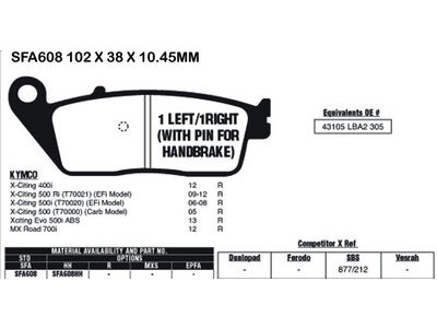 EBC BRAKES Brake Pads SFA608HH