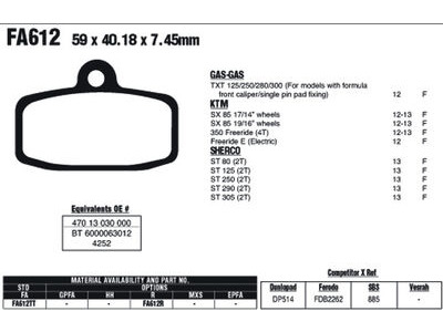 EBC BRAKES Brake Pads FA612R