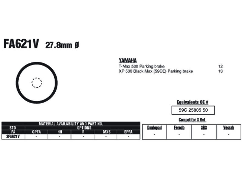 EBC BRAKES Brake Pads SFA621V click to zoom image