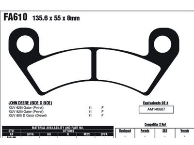 EBC BRAKES Brake Pads FA610R-SPECIAL ORDER