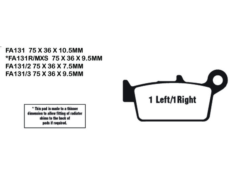 EBC BRAKES Brake Pads SFA131/3 click to zoom image