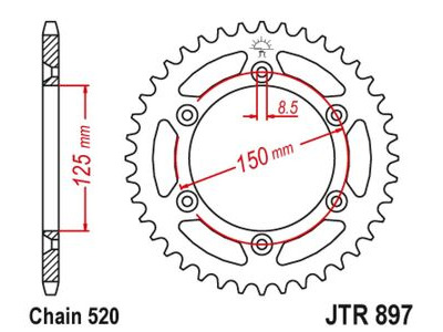 JT SPROCKETS Rear Sprockets R/W 897-50SC