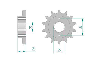 JT SPROCKETS Sprocket Front 4013-15 JTF 739-15 