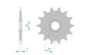 JT SPROCKETS Sprocket Front 4020-13 No JTR 