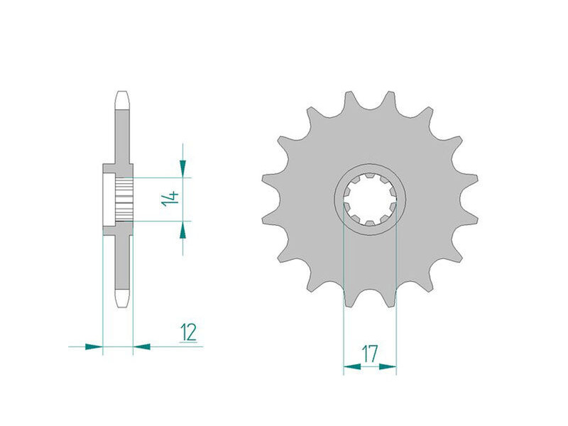 JT SPROCKETS Sprocket Front 4052-12 No JTR click to zoom image