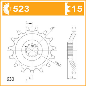 JT SPROCKETS Sprocket Front JTF 523-15 