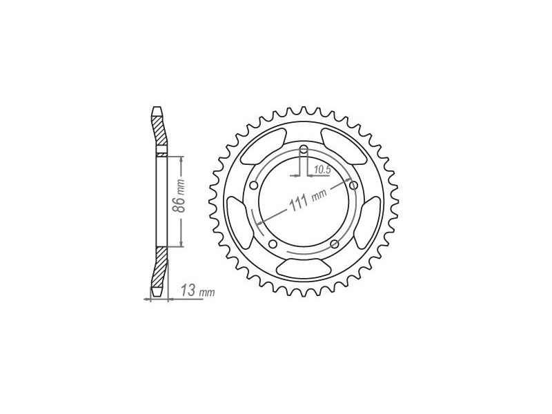 JT SPROCKETS Sprocket Rear JTR 611-43 AFAM 56501 click to zoom image