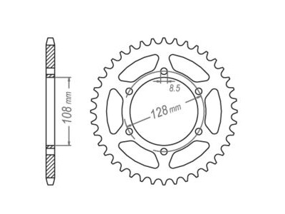 JT SPROCKETS Sprocket Rear JTR 804-42