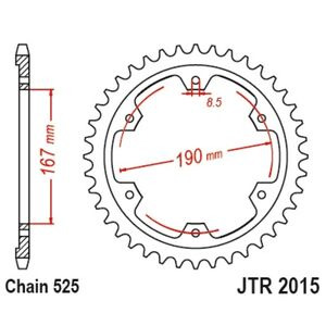 JT SPROCKETS Sprocket Rear JTR2015-50 525 pitch RK NA Tiger 850/900 