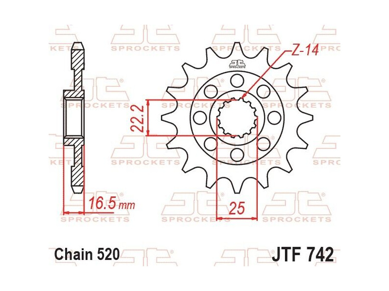 JT SPROCKETS Front Sprocket JTF742.15RB - Rubber Cushioned click to zoom image