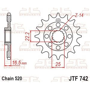 JT SPROCKETS Front Sprocket JTF742.15RB - Rubber Cushioned 