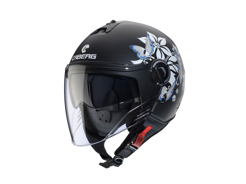 CABERG Riviera V4X Mia Matt Black/White/Grey/Light Blue Helmet click to zoom image