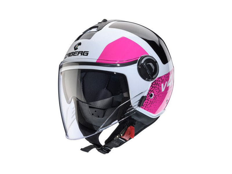 CABERG Riviera V4X Alpha White/Black/Fuchsia Helmet click to zoom image