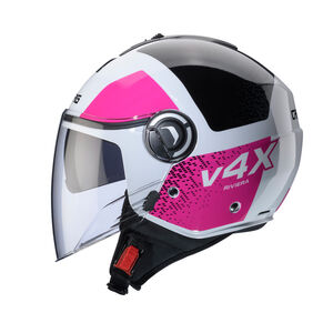 CABERG Riviera V4X Alpha White/Black/Fuchsia Helmet click to zoom image