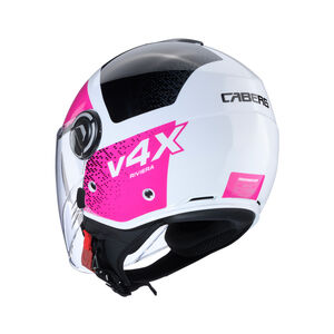 CABERG Riviera V4X Alpha White/Black/Fuchsia Helmet click to zoom image