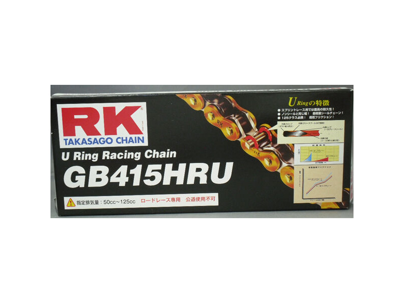 RK CHAINS Chain GB415HRU Gold For 50-125cc & Moto3 click to zoom image