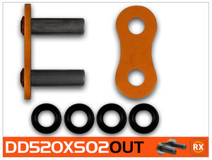 RK CHAINS DD520XSO2-CLF Orange RX-Ring Con Rivet Link 