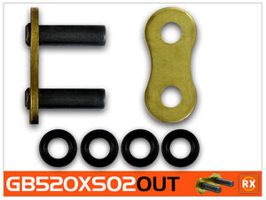 RK CHAINS GB520XSO-CLF Gold RX-Ring Con Rivet Link 