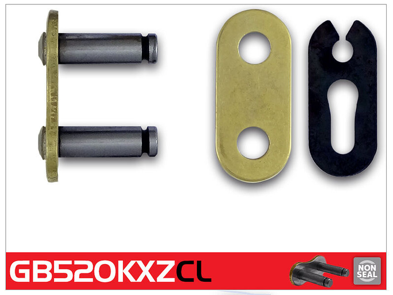 RK CHAINS GB520KXZ-CL Gold Premium MX Con Clip Link click to zoom image