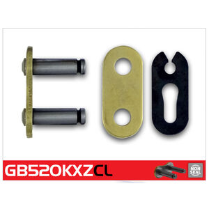 RK CHAINS GB520KXZ-CL Gold Premium MX Con Clip Link 