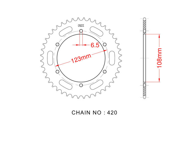 RK CHAINS Sprocket Rear RK-B2121-59 JTR1133-59 click to zoom image