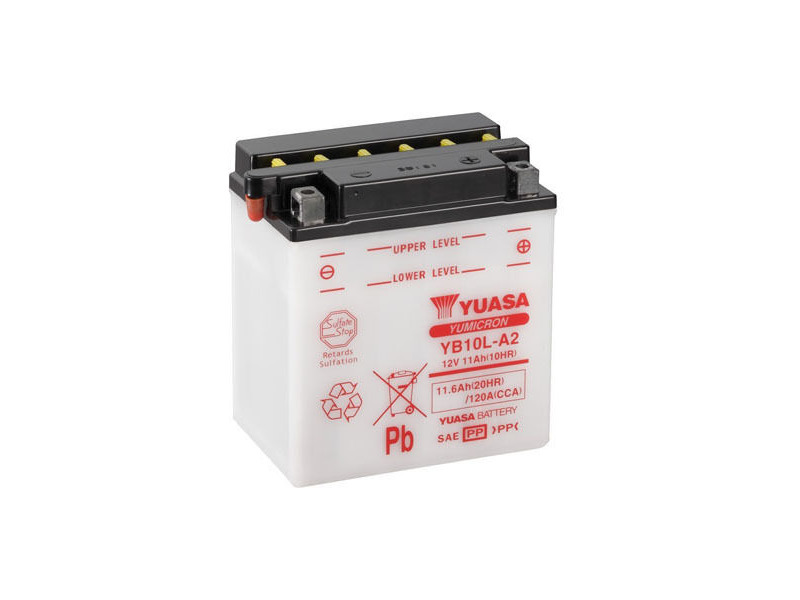 YUASA YB10LA2-12V YuMicron - Dry Cell, Includes Acid Pack click to zoom image