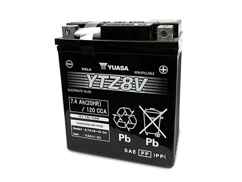 YUASA YTZ8V-12V High Perf. MF VRLA - Fact. Activated Sealed click to zoom image