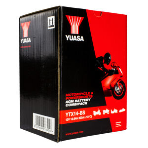 YUASA YTX14BS-12V MF VRLA - Dry Cell, Includes Acid Pack click to zoom image