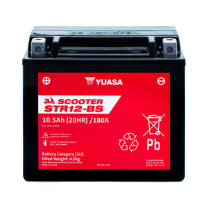 YUASA STR12-BS (CP) 12V MF VRLA Scooter Battery click to zoom image