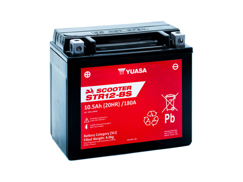 YUASA STR12-BS (WC) 12V MF VRLA Scooter Battery click to zoom image