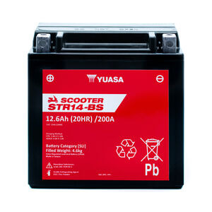 YUASA STR14-BS (CP) 12V MF VRLA Scooter Battery click to zoom image
