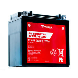 YUASA STR14-BS (WC) 12V MF VRLA Scooter Battery click to zoom image