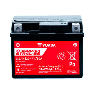 YUASA STR4L-BS (WC) 12V MF VRLA Scooter Battery click to zoom image