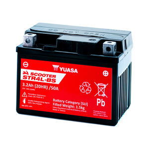 YUASA STR4L-BS (WC) 12V MF VRLA Scooter Battery click to zoom image