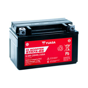 YUASA STR7A-BS (WC) 12V MF VRLA Scooter Battery 
