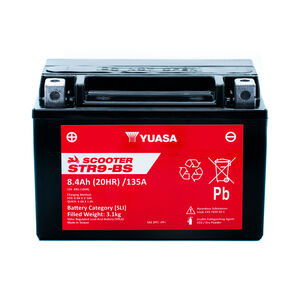 YUASA STR9-BS (CP) 12V MF VRLA Scooter Battery click to zoom image