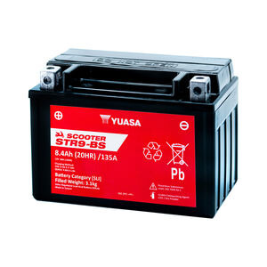 YUASA STR9-BS (CP) 12V MF VRLA Scooter Battery click to zoom image