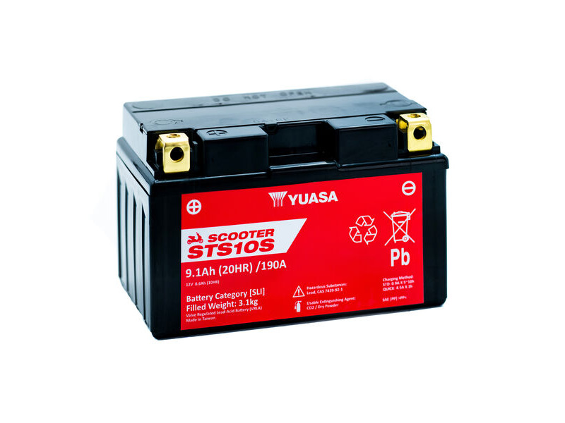 YUASA STS10S (CP) 12V MF VRLA Scooter Battery click to zoom image