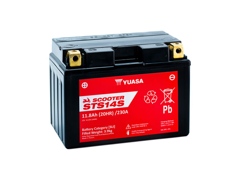 YUASA STS14S (CP) 12V MF VRLA Scooter Battery click to zoom image